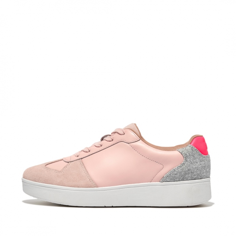 Fitflop Rally Panel Sneakers Dames Roze Lichtblauw Grijs | NL-GOW-708592