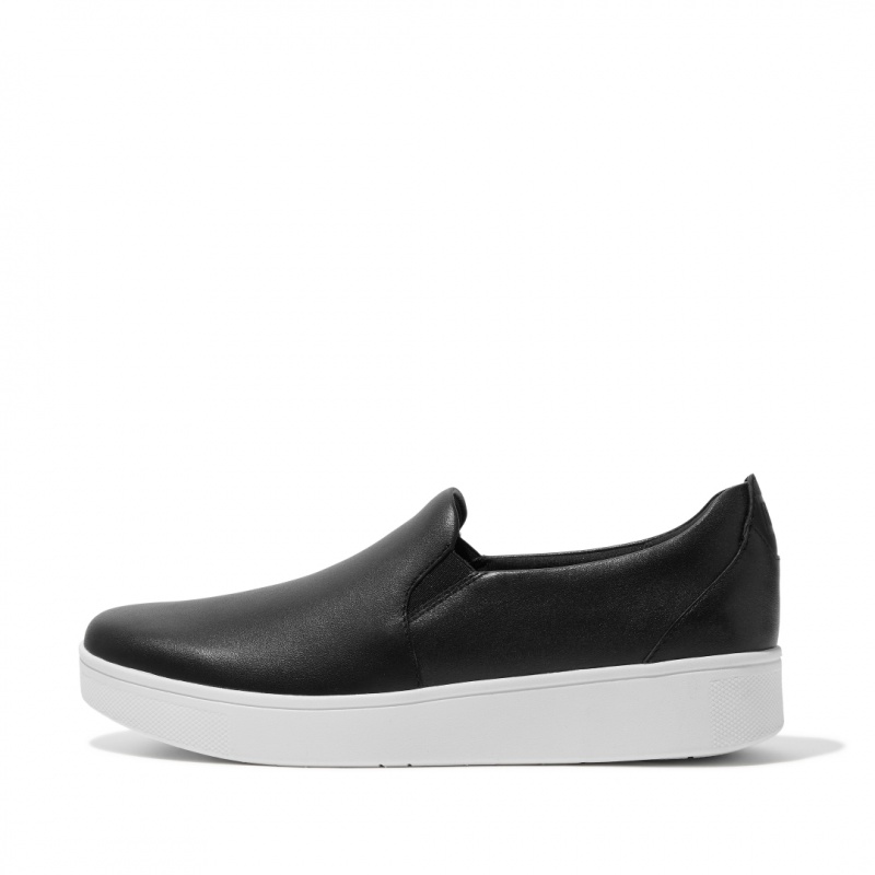 Fitflop Rally Slip On Skate Sneakers Dames Zwart | NL-IJC-398257