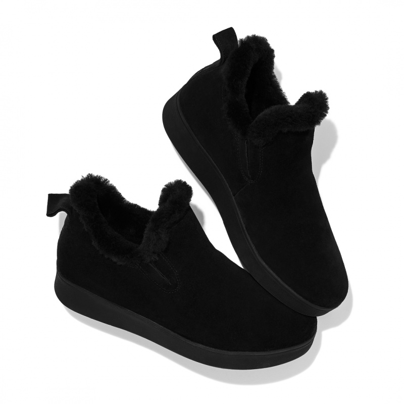 Fitflop Rally Slip On Sneakers Dames Zwart | NL-JGE-247638