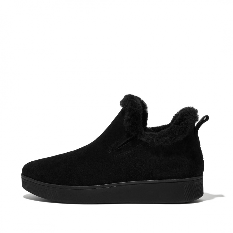 Fitflop Rally Slip On Sneakers Dames Zwart | NL-JGE-247638