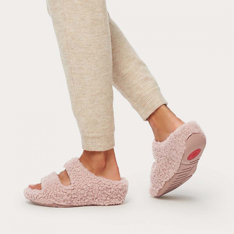 Fitflop Shuv Wol Shearling Pantoffels Dames Roze | NL-NAV-264985