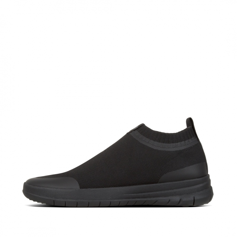 Fitflop Uberknit Nylon Mix Knit Tpu Rubber Sneakers Heren Zwart | NL-KQW-476892