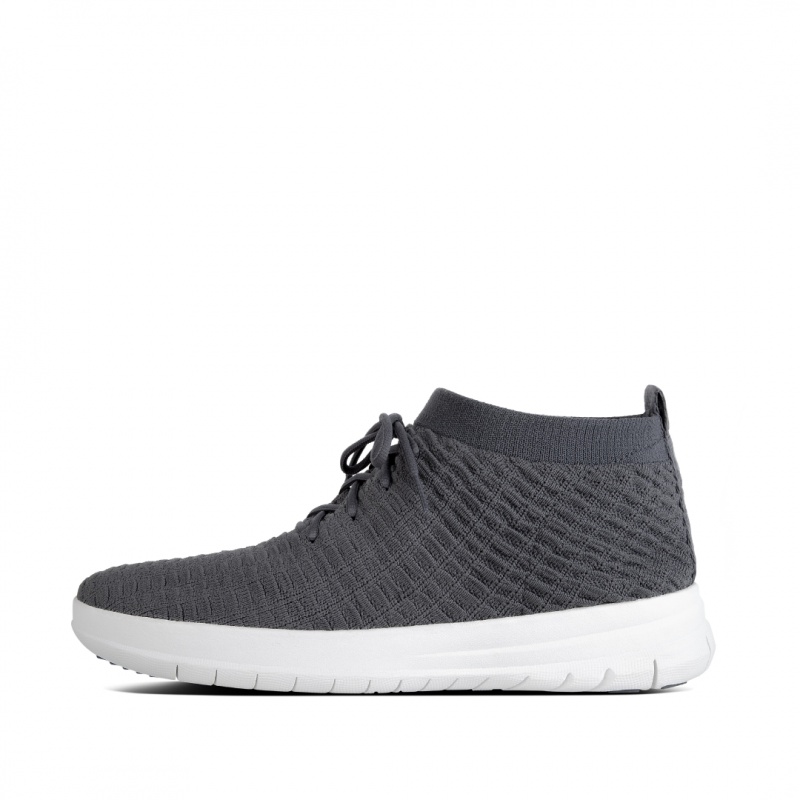 Fitflop Uberknit Textiel Sneakers Heren Donkergrijs | NL-NPC-584769