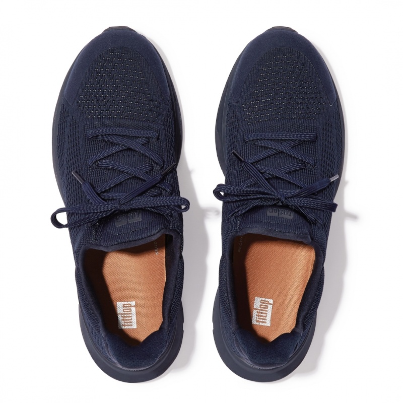 Fitflop Vitamin Ffx Knit Sports Sneakers Heren Donkerblauw | NL-PGS-786203